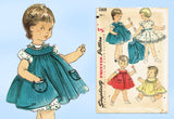 Simplicity 1368: 1950s Uncut Baby Girls Dress & Pinafore Size 1 Vintage Sewing Pattern