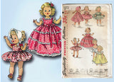 1950s Vintage Simplicity Sewing Pattern 1372 Cute 8 Inch Ginny Doll Clothes