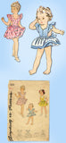 1940s Original Vintage Simplicity Pattern 1372 Baby Girls Pinafore Sun Dress Sz1