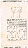 1940s Vintage Simplicity Sewing Pattern 1381 WWII Misses Shirtwaist Dress Sz 14