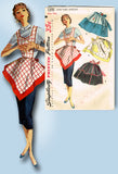 1950s Vintage Simplicity Sewing Pattern 1391 Cute Misses 1 Yard Apron Fits All