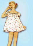 1950s Vintage Simplicity Sewing Pattern 1398 Toddler Girls Shortie Pajamas Sz 4