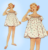 1950s Vintage Simplicity Sewing Pattern 1398 Little Girls Shortie Pajamas Size 10