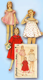 1950s Vintage Simplicity Sewing Pattern 1398 Toddler Girls Shortie Pajamas Sz 4