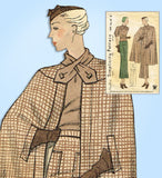 1930s Vintage Simplicity Sewing Pattern 1399 Uncut Misses Suit and Cape Sz 36 B