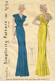 1930s Vintage Simplicity Sewing Pattern 1402 Glamorous Bias Cut Nightgown Sz 36B