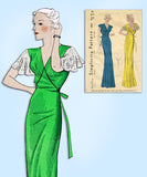 1930s Vintage Simplicity Sewing Pattern 1402 Glamorous Bias Cut Nightgown Sz 36B