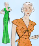 1930s Vintage Simplicity Sewing Pattern 1402 Glamorous Bias Cut Nightgown Sz 36B