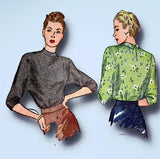 1940s Vintage Simplicity Sewing Pattern 1403 Charming Misses WWII Blouse Sz 32 B - Vintage4me2