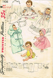 1950s Vintage Simplicity Sewing Pattern 1406 11.5 Inch Tiny Tears Doll Clothes