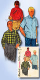 1950s Vintage Simplicity Sewing Pattern 1407 Men's Casual Shirt Size 38 40 Chest
