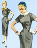 1950s Vintage Simplicity Sewing Pattern 1410 Uncut Misses Slender Dress Sz 32 B