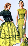 1950s Original Vintage Simplicity Pattern 1412 Esay Misses Dress & Bolero Sz 33B