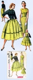 1950s Original Vintage Simplicity Pattern 1412 Esay Misses Dress & Bolero Sz 29B