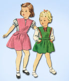 1940s Vintage Simplicity Sewing Pattern 1415 WWII Toddler Girls Jumper Dress Sz2