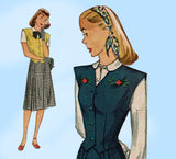 Simplicity 1434: 1940s Misses WWII Weskit Skirt & Blouse 30B Vintage Sewing Pattern