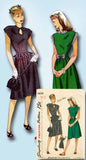 1940s Vintage Simplicity Sewing Pattern 1435 Uncut Misses Keyhole Dress Size 12