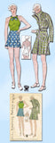 1930s Vintage Simplicity Sewing Pattern 1439 Misses Bathing Suit & Coat Size 32B - Vintage4me2