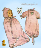 1950s Vintage Simplicity Sewing Pattern 1443 Easy Infant Layette Set w Boat App