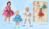 Simplicity 1444: 1950s Cute Toddler Girls Party Dress Sz4 Vintage Sewing Pattern