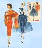 Simplicity 1452: 1950s Misses Cocktail Dress w Overskirt 29B Vintage Sewing Pattern