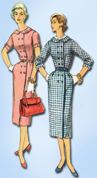 1950s Vintage Misses Coat Dress Uncut 1955 Simplicity Sewing Pattern Size 14