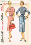 1950s Vintage Misses Coat Dress Uncut 1955 Simplicity Sewing Pattern Size 14