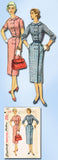 1950s Vintage Misses Coat Dress Uncut 1955 Simplicity Sewing Pattern Size 14