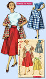 1950s Original Vintage Simplicity Sewing Pattern 1462 Uncut Misses Skirt Sz 26 W