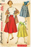 1950s Original Vintage Simplicity Sewing Pattern 1462 Misses Easy Skirt Sz 28 W