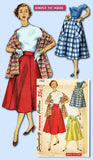1950s Original Vintage Simplicity Sewing Pattern 1462 Misses Easy Skirt Sz 28 W