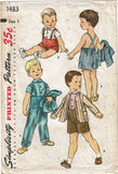 1950s Vintage Simplicity Sewing Pattern 1483 Baby Boy's 3 Piece Suit Size 1