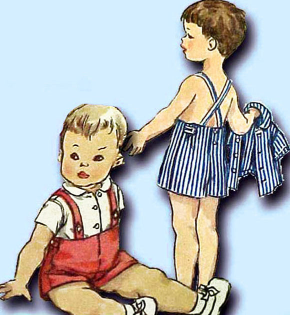 1950s Vintage Simplicity Sewing Pattern 1483 Baby Boy's Three Piece Suit Size 2