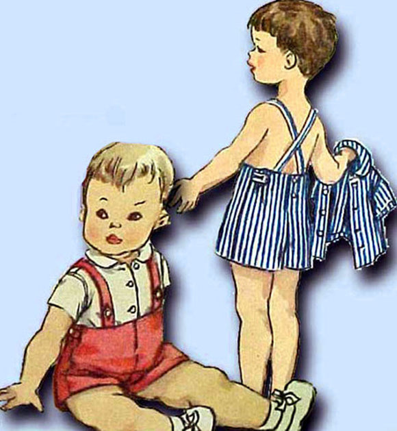 1950s Vintage Simplicity Sewing Pattern 1483 Baby Boy's 3 Piece Suit Size 1