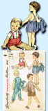 1950s Vintage Simplicity Sewing Pattern 1483 Baby Boy's 3 Piece Suit Size 6 mo