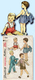 1950s Vintage Simplicity Sewing Pattern 1483 Baby Boy's 3 Piece Suit Size 1