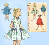 1950s Original Vintage Simplicity Pattern 1503 Toddler Girls Dress and Coat Sz 3
