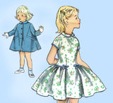 1950s Original Vintage Simplicity Pattern 1503 Toddler Girls Dress and Coat Sz 3