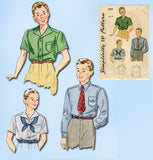 1930s Vintage Simplicity Sewing Pattern 1509 Little Boys Casual Shirt Set Size 8