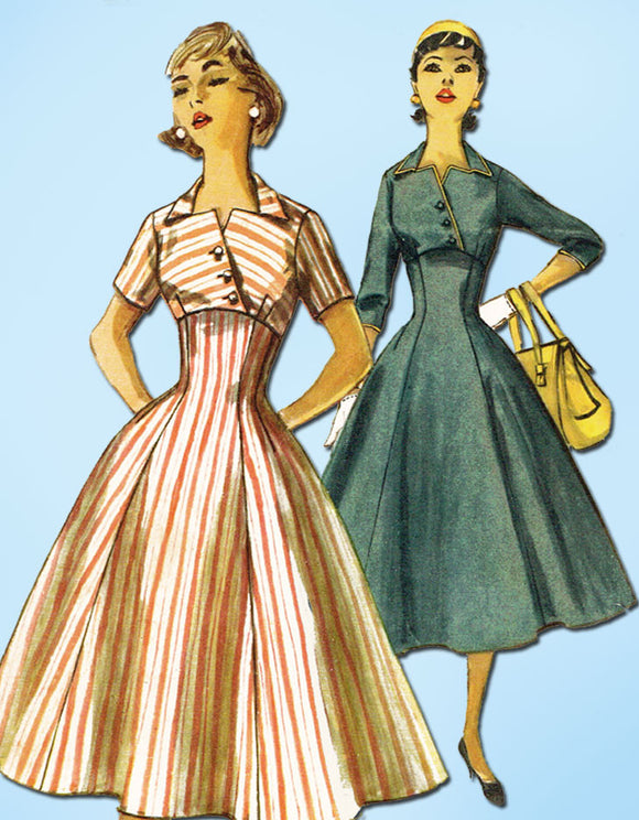 1950s Vintage Simplicity Sewing Pattern 1511 Stunning Misses Empire Dress Sz 32 Bust