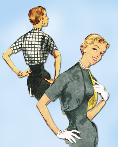 1950s Vintage Simplicity Sewing Pattern 1549 Easy Misses Bolero Jacket Size 12