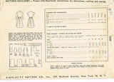 Simplicity 1549: 1940s Uncut Misses Dress Sz 38 Bust Vintage Sewing Pattern