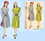 Simplicity 1549: 1940s Uncut Misses Dress Sz 38 Bust Vintage Sewing Pattern