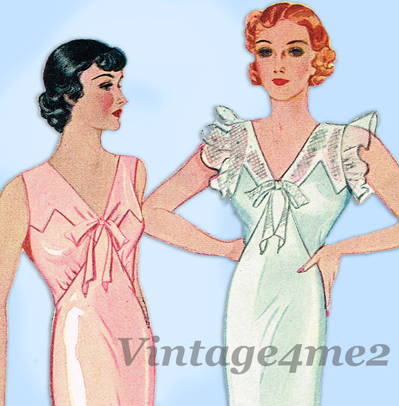 Simplicity 1554: 1930s Uncut Plus Size Bias Nightgown 42B Vintage Sewing Pattern - Vintage4me2