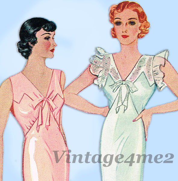 Simplicity 1554: 1930s Uncut Plus Size Bias Nightgown 42B Vintage Sewi –  Vintage4me2
