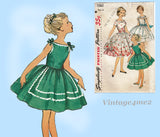 1950s Vintage Simplicity Sewing Pattern 1560 Cute Little Girls Party Dress Sz 8