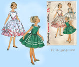 1950s Vintage Simplicity Sewing Pattern 1560 Cute Little Girls Party Dress Sz 8