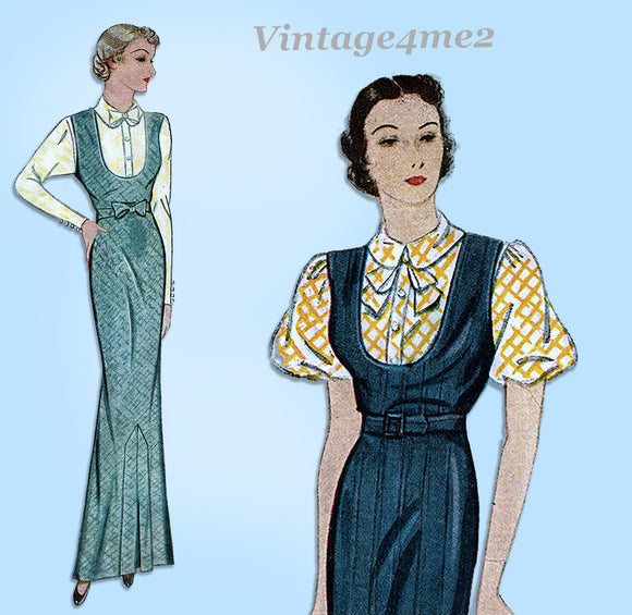 Simplicity 1563: 1930s Rare Evening Jumper & Blouse 34 B Vintage Sewing Pattern