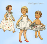 1950s Vintage Simplicity Sewing Pattern 1563 Toddler Girls Slip & Panties Size 1