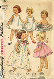1950s Vintage Simplicity Sewing Pattern 1563 Toddler Girls Slip & Panties Size 2